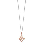Sophia Jewelers Rose Gold-Plated Sterling Silver Love Necklace with CZ Stones